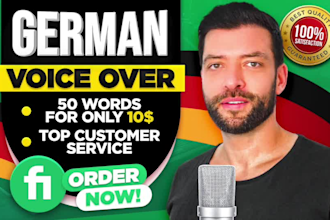 produce a male german voice over in a deep voice