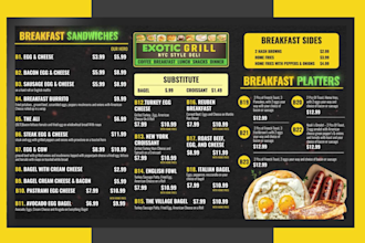 do menu design, digital menu, digital screen or menu board