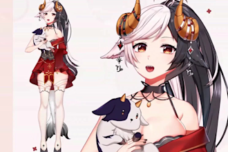 draw and rig chibi live2d art model, female 2d vtuber model, male vtuber model