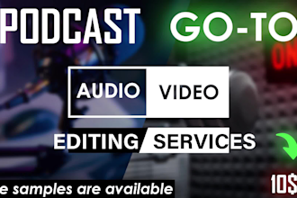 do professional podcast video editing, podcast audio editing and podcast artwork
