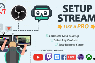 setup obs live stream for twitch, facebook or youtube