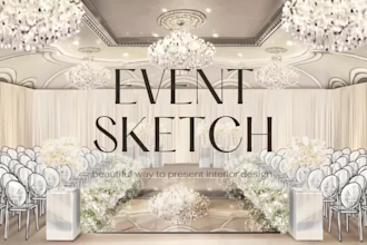draw event wedding sketch render