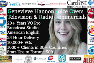 record a pro voice over for your TV or radio commercial