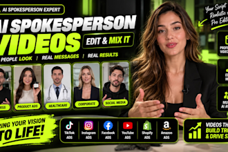 create an ai spokesperson video and edit and mix it