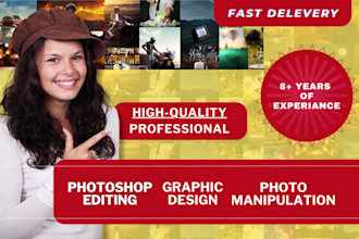 be your photoshop expert for stunning photo manipulation and graphic design