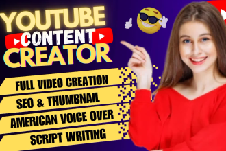 be your youtube video content creator, video  creator