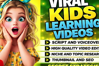 make animation kids learning , kids video editing, nursery rhymes, kids video