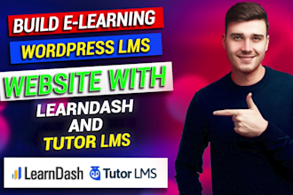 build elearning wordpress website with learndash and tutor lms pro