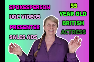 create a speaking video advert british actress