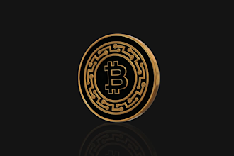 design 3d crypto gold coin, token, bitcoin, 360  spinning video