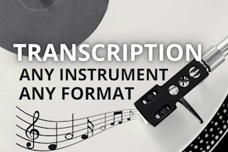 transcription in any fomat, for any instrument