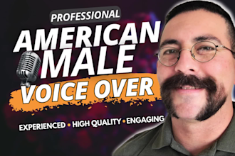 record a professional american male voice over in english