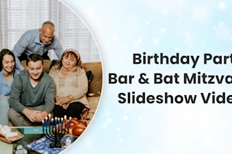 create slideshow video for birthday, bar mitzvah, bat mitzvah event