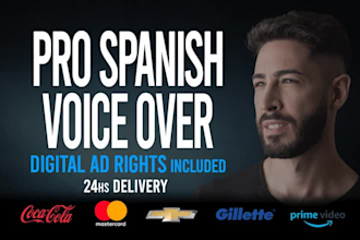 record male voice over in spanish commercial digital use
