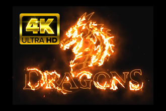 create epic fire burning logo animation, intro outro video