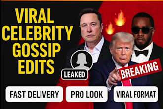 edit viral celebrity gossip documentary and trending news videos within 24hours
