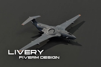 design a plane, car, truck, race, livery for fiverm, printing