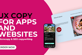 write UX copy for your website and apps, website copywriting and content