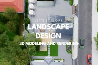do 3d landscape and backyard design with realistic 3d rendering