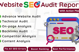 do web seo audit report, website analysis, with action plan