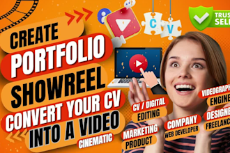 create a professional portfolio , showreel , resume ,CV animation