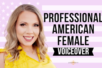 professionally record your american female voice over