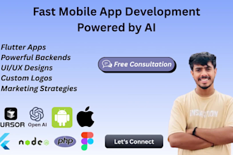 fast develop ai powered app with design and backend for android and ios