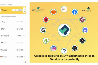 cross list, product listing, through vendoo or listperfectly