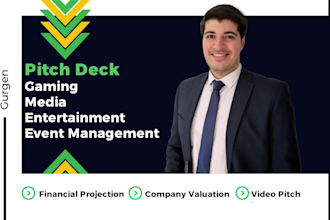 provide entertainment startup pitch deck and business plan
