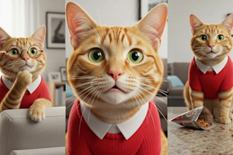 ai generated cat stories videos, reels for youtube tiktok