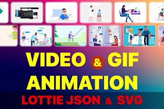 do custom lottie json animation and svg GIF