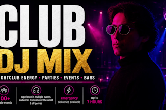 create your playlist into an energetic club, dancefloor dj mix