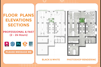 create 2d architectural drawings and autocad floor plans