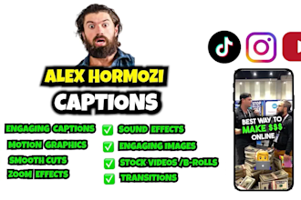 edit videos with captions like alex hormozi ,ali abdaal,mr beast