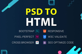 convert figma to HTML responsive design with HTML, CSS, and bootstrap