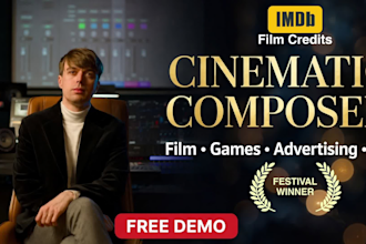 compose cinematic music for film, video game, epic orchestral soundtrack