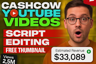 do professional scriptwriting for your cash cow video for passive income