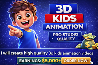 create kids animated videos, kids learning videos, animation for kids in 24hours