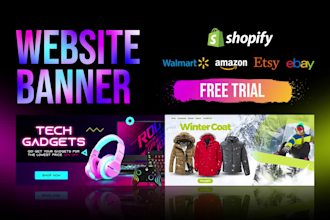 design attractive shopify banner, etsy banner or ebay banner