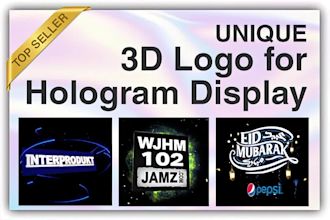 create unique 3d logo for hologram fan