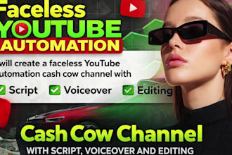 create a faceless youtube automation cash cow channel with script voiceover
