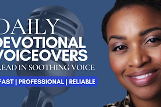 record a daily devotional female voice over