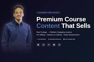 be your expert udemy and teachable editor for elearning videos