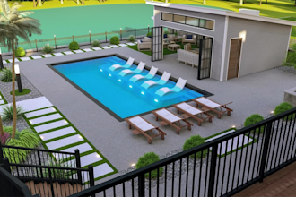 design landscape, backyard, frontyard, pool, patio, garden