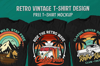 design retro vintage and custom tshirt design
