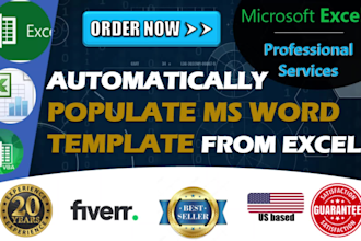 automatically populate ms word template from excel