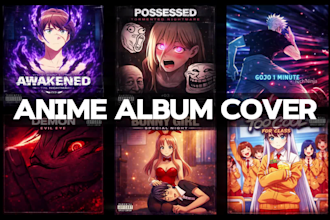 design anime cartoon cover art for your album cover artwork
