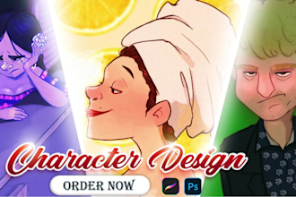 design 2d character,sketch,cartoon illustration ,concept art for animation,game
