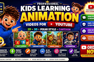 create viral kids learning videos for youtube, kids channel