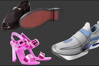 design optimized 3d shoe models, 3d footwear for games and metaverse